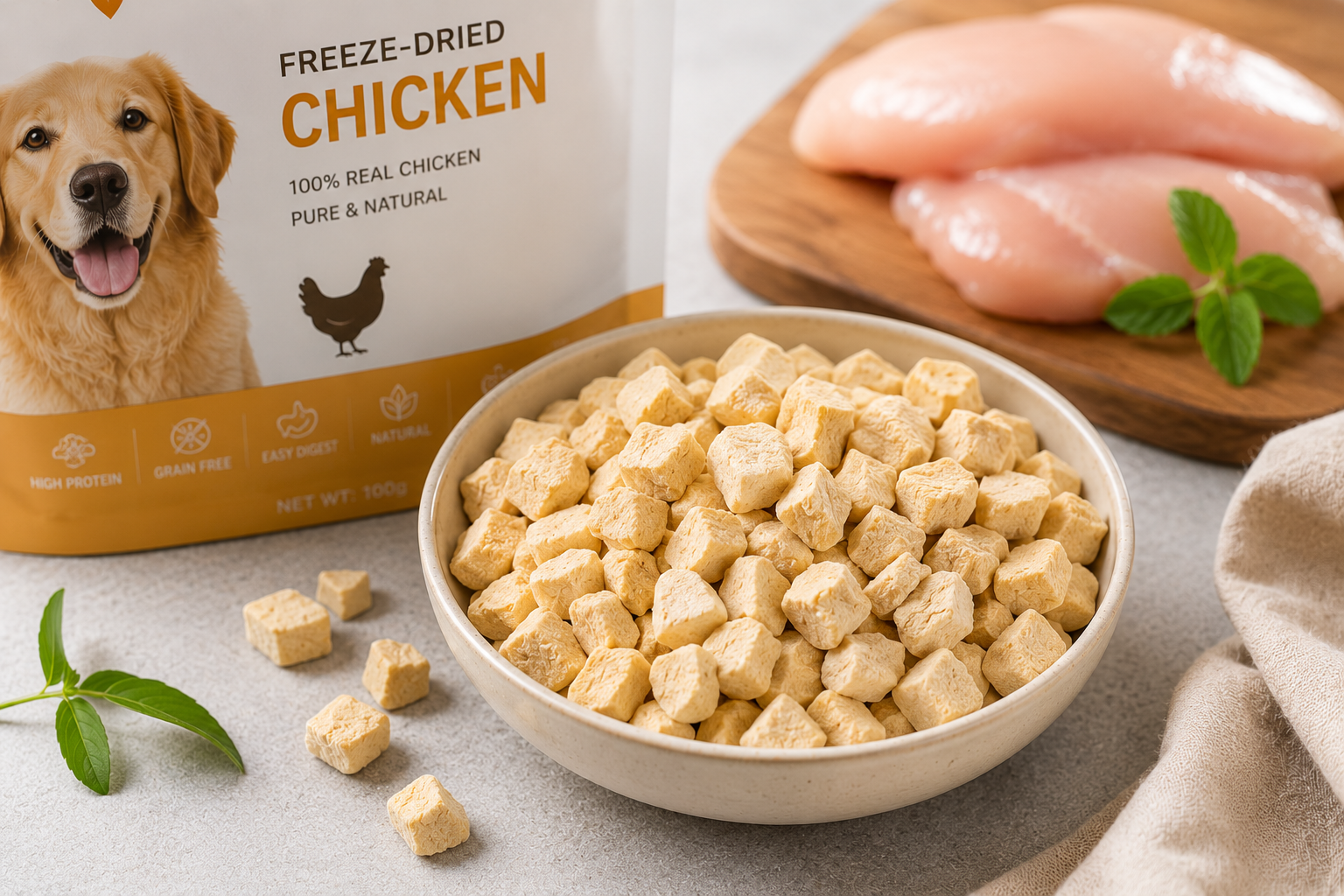 Freeze-dried chicken