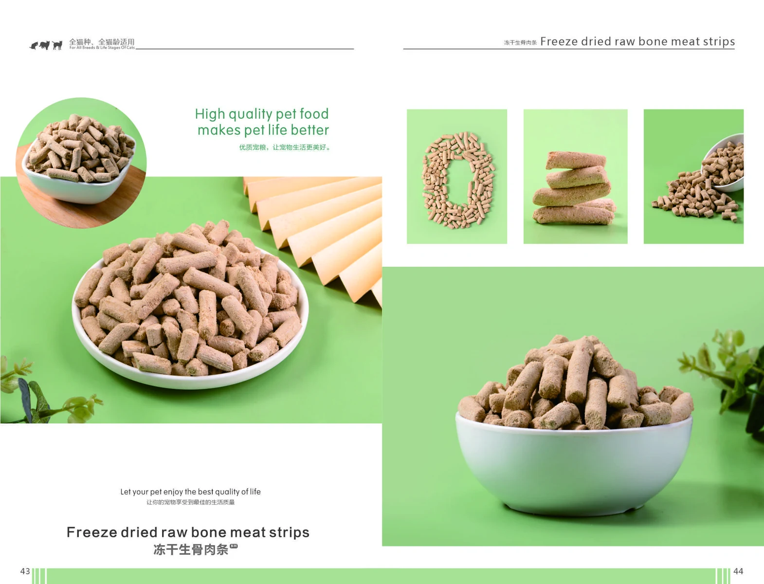 Freeze-dried raw bone meat strips catalogue page